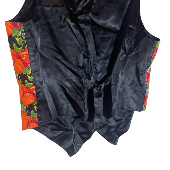 Vintage Basic Editions Halloween Vest Button Up Pumpkin Print Large - Picture 6 of 6